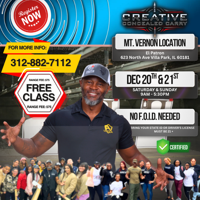 (MT. VERNON) FREE Concealed Carry Class (2 DAYS SAT & SUN)