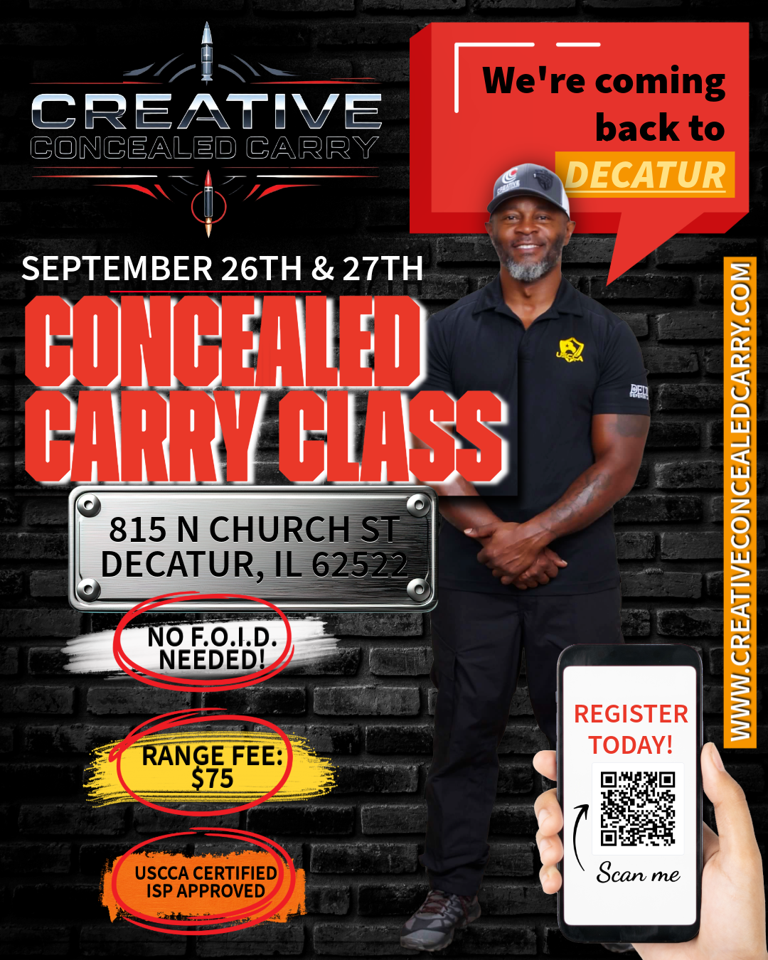 (Decatur Location) FREE Illinois Residents Concealed Carry Class (2DAYS SAT & SUN)