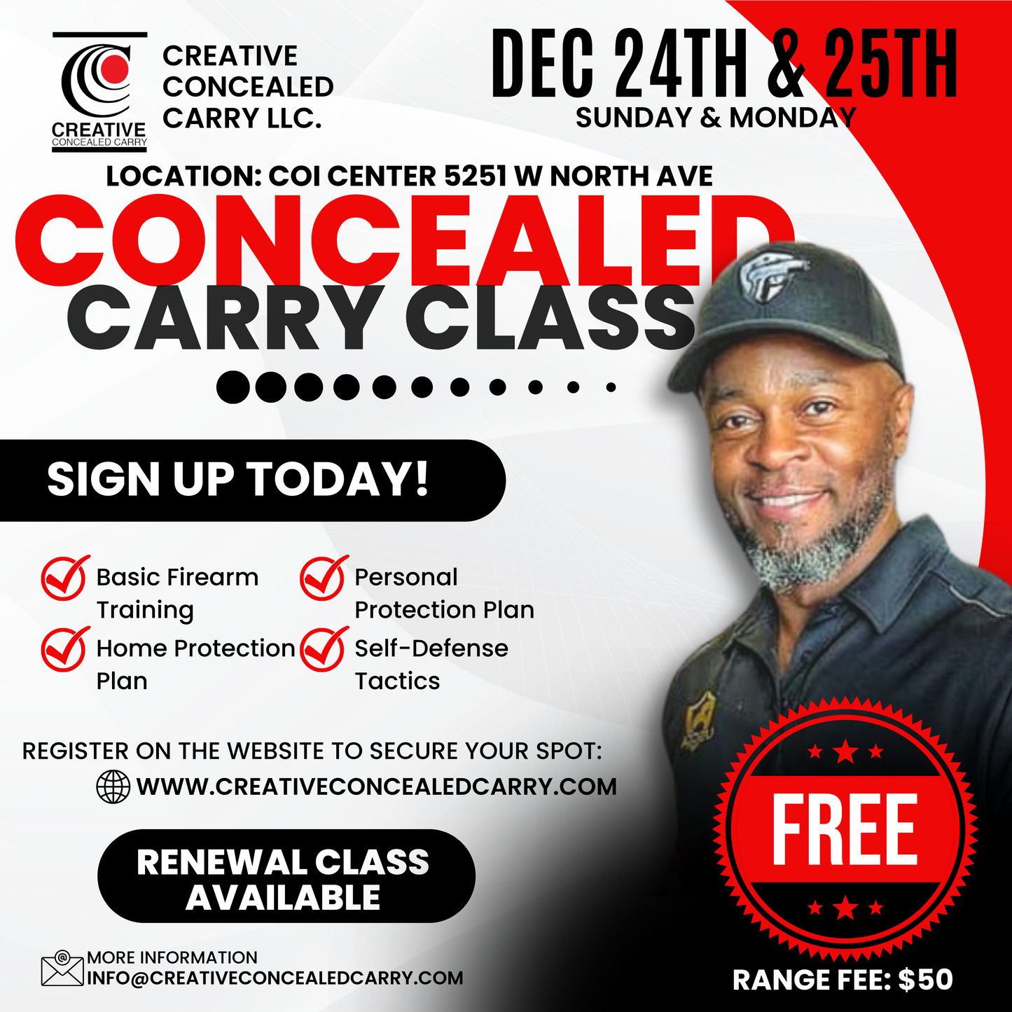 Free Concealed Carry Class (COI Center) Creative Concealed Carry