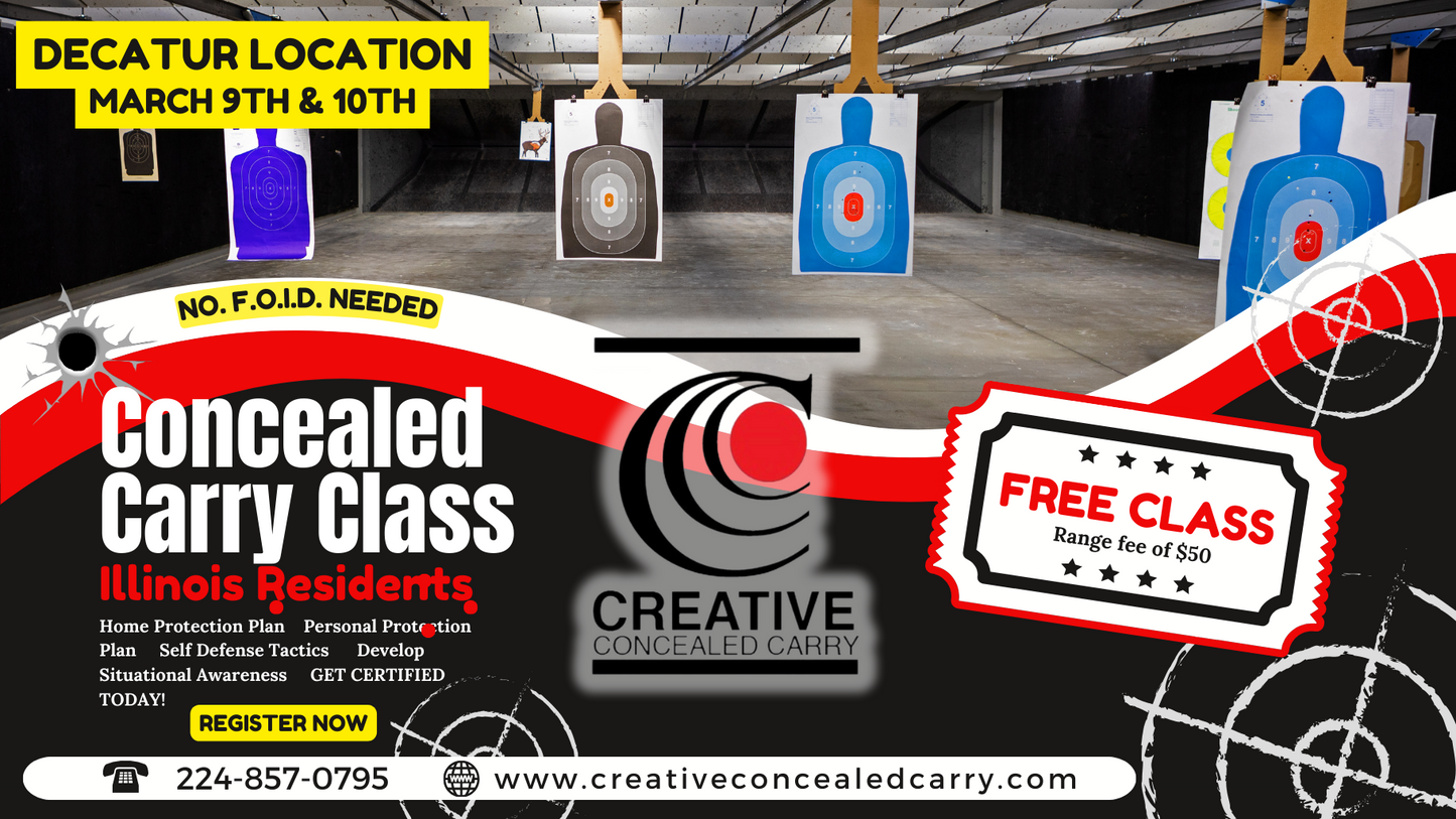 (Decatur Location) Illinois Residents Free Concealed Carry Class